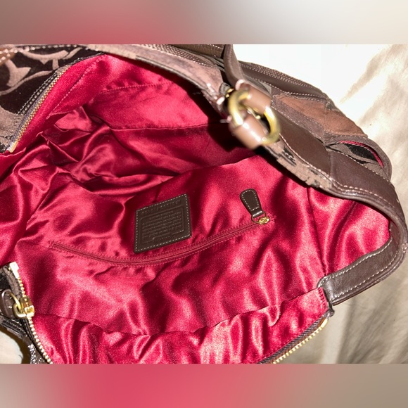 Coach Brown Leather Hobo Bag w Suede patches - Picture 9 of 9